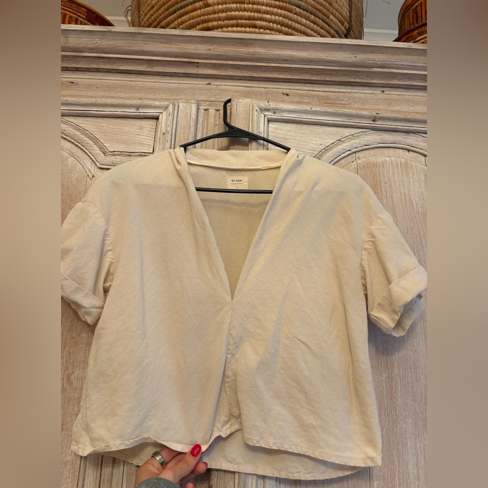 St Agni Cream Linen Top